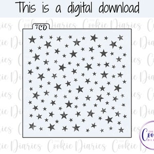 DIGITAL - Stars Cookie Stencil File