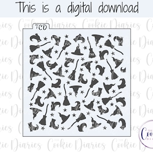 DIGITAL - Witch Theme Cookie Stencil File