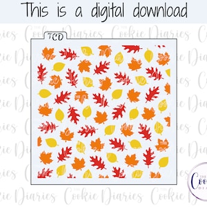 DIGITAL - Fall Leaves 3 Part Cookie Stencil File