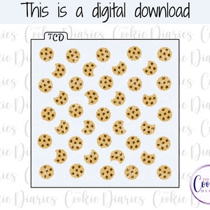 DIGITAL - Chocolate Chip Cookies 2 Part Cookie Stencil File