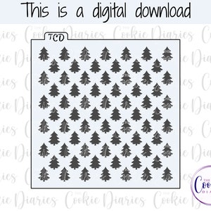 DIGITAL - Alberi di Natale 1 File Stencil Cookie