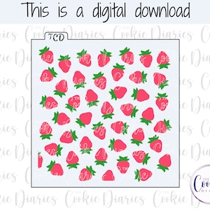 DIGITALE - File di stencil per biscotti in 2 parti alla fragola