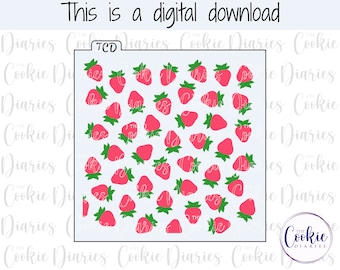 DIGITAL - Strawberry 2 Part Cookie Stencil File