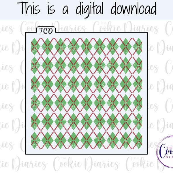 DIGITAL - Argyle 2 Part Cookie Stencil File