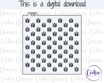 DIGITAL - Tulips 1 Cookie Stencil File