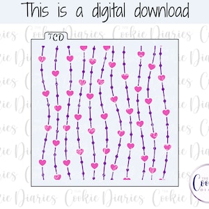 DIGITAL - Heart Beads 2 Part Cookie Stencil File
