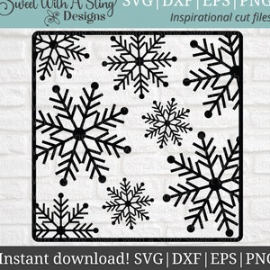 Snowflake Glass Block SVG | Glass Block SVG | Glass Block Design |  Winter Glass Block | Winter Design Svg | Christmas Glass Block Svg