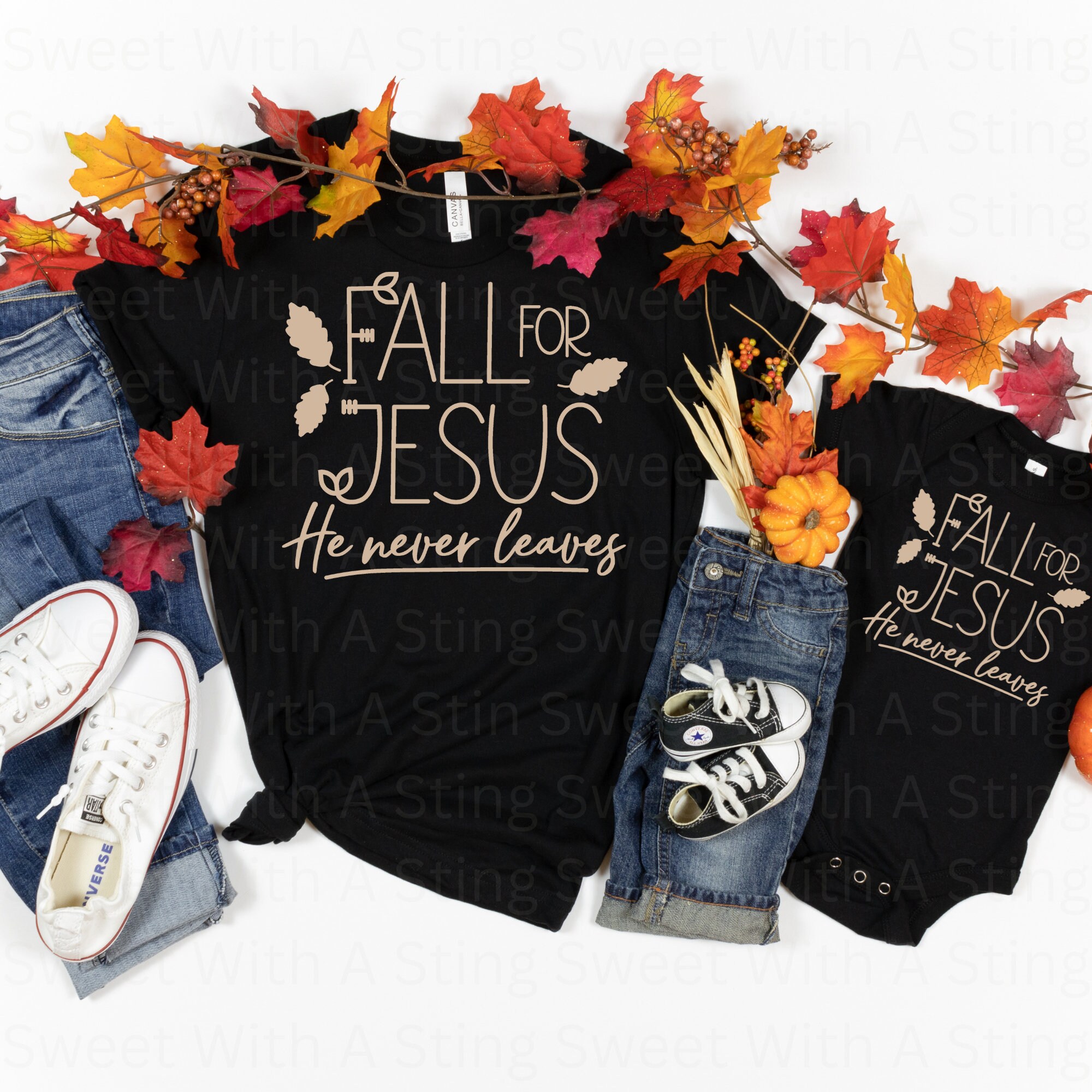 Fall for Jesus He Never Leaves SVG Fall for Jesus Shirt Fall SVG ...