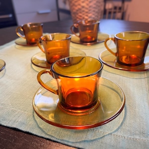 Espressotassen mit Tellern - Duralex France - 12 Stück