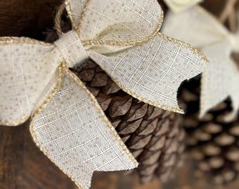 Pinecone Christmas Ornaments - Ivory