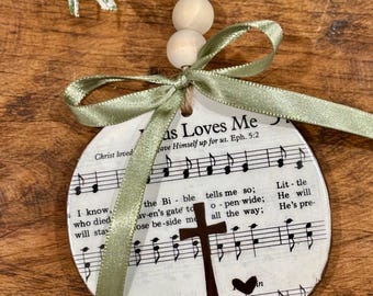 Jesus Loves Me Hymn Ornament | Christian Christmas Ornament