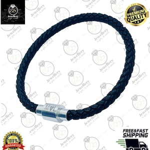 Pulsera de cuero personalizada para hombre, grabada con cualquier letra, hecha a mano, trenzada, ideal como regalo de cumpleaños, Navidad, aniversario o para tu mejor amigo.