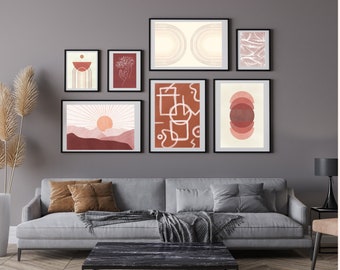 Pared prefabricada de la Galería Boho, 6 grabados