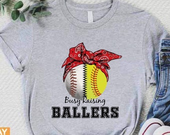 Game Day Shirt, Baseball Mom T-Shirt, Baseball Game Day Tee, Softball Mom Shirt, Busy Raising Ballers Tee, Mom Shirt Gift, Mothers Day Shirt