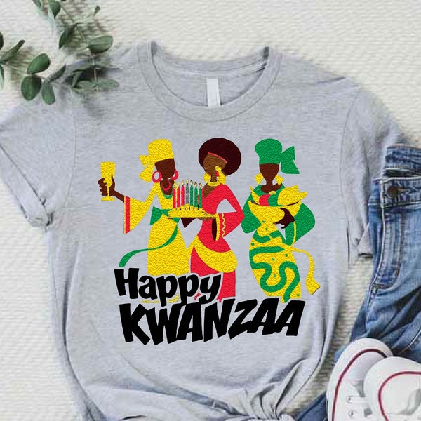 Women's Kwanzaa Shirt, Happy Kwanzaa Shirt, Kwanzaa Celebration Shirt, Kwanzaa Gift, African Culture Holiday Shirt, Kwanzaa Outfit For Girls