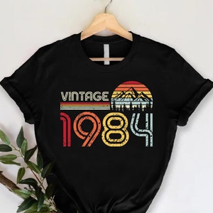Camiseta vintage de 1984, fiesta de cumpleaños número 40, regalo de cumpleaños número 40, camisa de 40 años, cumpleaños retro de 1984, cumpleaños número 40 vintage, nacido en 1984