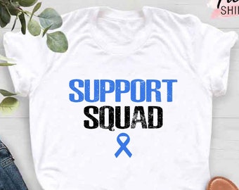 Colon Cancer Support Squad, Cancer Support Shirt, Cancer Support Team Shirt, Motivational Shirt, Blue Ribbon Shirt, Cancer Fighter Gift