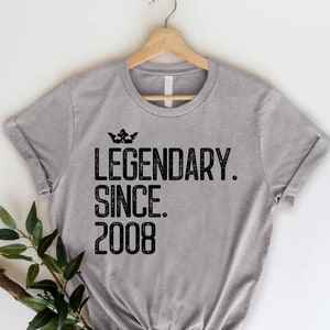 Born in 2008 Shirt, 15th Birthday Shirt, Legendary Since 2008, Gift for 15th Birthday, Funny 15th Birthday Gift Shirt For Boys, 2008 T-Shirt