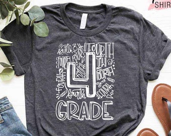4th Grade Shirt, School Team Shirts, Fourth Grade Shirts, Grade Shirts, Teacher T Shirts,Fourth Grade Teacher Shirt,Fourth Grade Youth Shirt