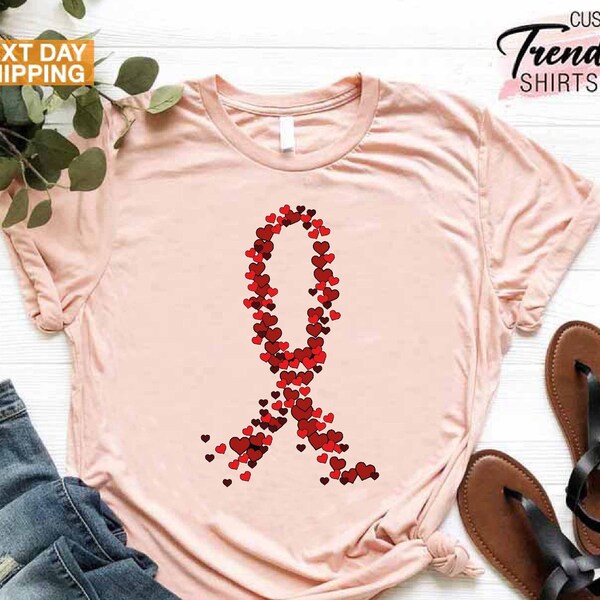 Aids Awareness Shirt, Aids Shirt, Aids Red Ribbon Shirt, HIV Awareness Shirt, Aids Virus Warrior Shirt, Aids Support Squad Gift Shirt