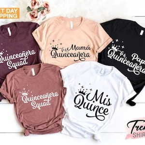 Mis Quince Squad Shirt, Mexican Birthday Party Shirt for Family, Quinceanera Gifts, Quinceanera Matching Shirts, 15th 16th Birthday Shirt