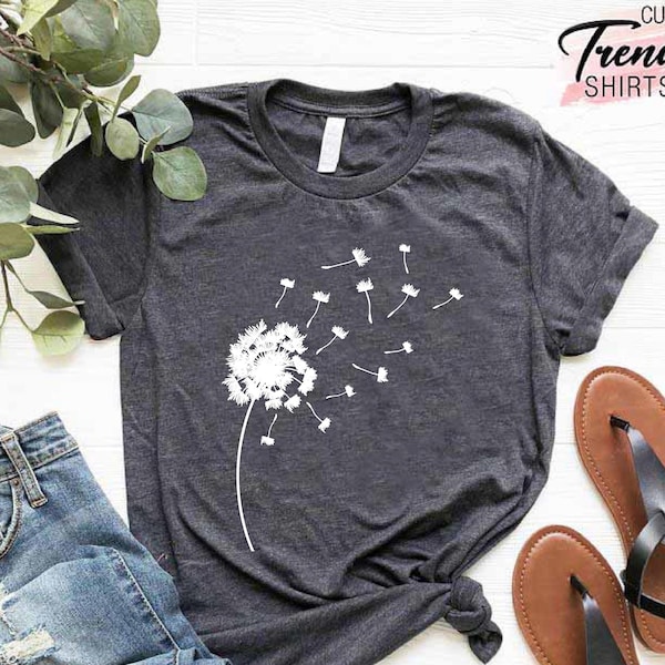 Dandelion Shirt, Inspirational Shirt, Windflower Tee, Meditation Gift, Yoga Shirt, Boho Windflower Shirt, Dandelion Shirt for Her, Bday Tees