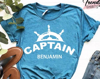 Custom Captain Shirt, Custom Name Boating Shirt, Gift for Captain, Sailor Shirt, Funny Nautical Shirt, Captain Gift, Boat Shirt for Men