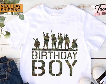 Birthday Boy Army Shirt, Army Party Shirt, Military Birthday Shirt, Kids Army Shirt, Camo Shirt for Boys, Kids Birthday Gift Shirt Boy
