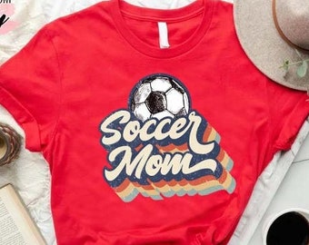 Retro Soccer Mom, Gift for Mother, Soccer Mom T-Shirt, Soccer Shirts, Soccer Ball Tees, Sport Mom T-Shirt, Game Day Shirt, Mom Sports Shirt