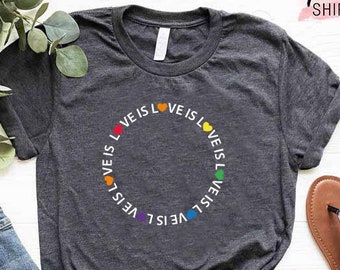 Love is Love Shirt, LGBTQ Gay Pride Gift Shirt, Lesbian Pride Shirt, LGBT Rainbow Tshirt, Pride Equality Shirt, Pride Month Gift, Love Wins