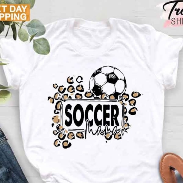 Soccer Shirt, Leopard Mom Shirt, Soccer Shirt Women, Game Day Shirt, Soccer Mom Leopard Shirt, Mama Shirts, Mothers Day Gift, Mama Gift Tee