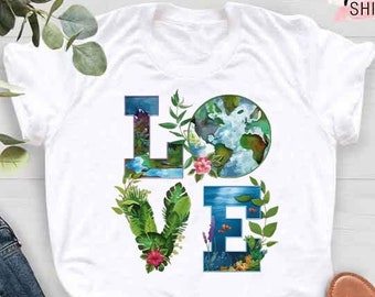 Save the Earth T-shirt, Earth Day Awareness, Environmental Shirt, Gift for Environmentalist, Love Earth Tee, Mother Earth Tee,Climate Change