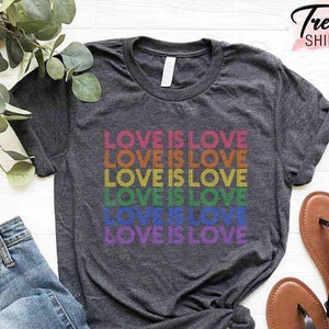 T-shirt Love is Love, chemise Love is Love pour femme, chemise fierté, chemise Love is love pour homme, chemises de gentillesse, t-shirts soutien LGBTQ, chemise Gay Pride