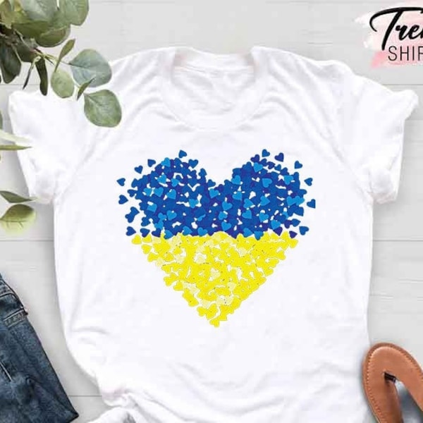 Peace In Ukraine Shirt, Ukraine Shirt Heart, Stop War T-Shirt, No War Tee, Support Ukraine Shirt, Ukraine Flag Shirt, Stand With Ukraine Tee