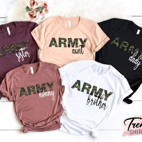 Custom Army Family Shirt, Proud Army Family Shirts, Army Dad Family Gift, Military Shirt, Custom Army Family Outfits,  USA Navy Dad Mom