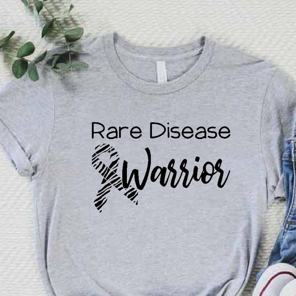 Rare Disease Warrior Shirt, Rare Disease Awareness Shirt, Warrior Gift, Chronic Illnesses Warrior Shirt, Zebra Ribbon Shirt, Patient Gifts