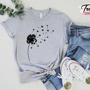 Dandelion Shirt, Inspirational Shirt, Windflower Tee, Meditation Gift, Yoga Shirt, Boho Windflower Shirt, Dandelion Shirt for Her, Bday Tees image 4