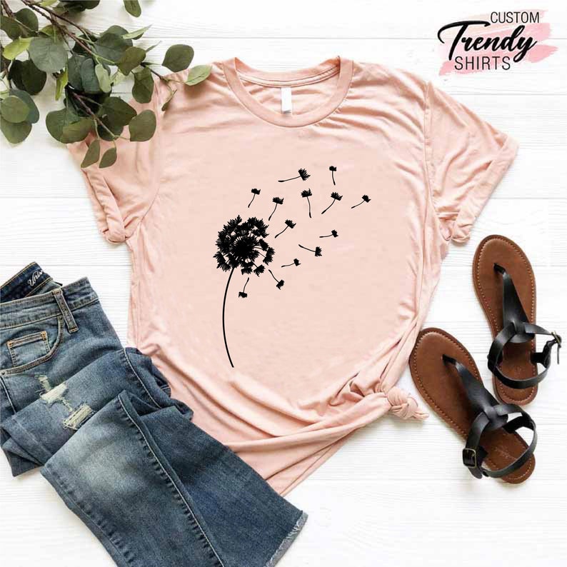 Dandelion Shirt, Inspirational Shirt, Windflower Tee, Meditation Gift, Yoga Shirt, Boho Windflower Shirt, Dandelion Shirt for Her, Bday Tees image 7