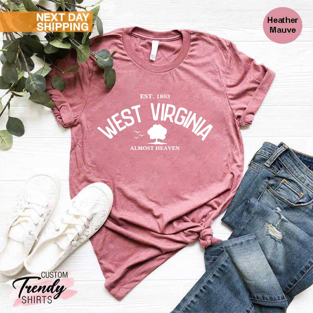 West Virginia State Shirts, West Virginia State Map Shirt, West Virginia Travel Gifts, West