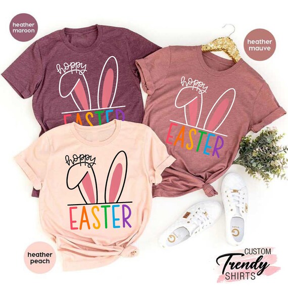 Hoppy Easter Happy Easter Shirt Family Matching Outfit Gift Hoppy Easter Happy Easter Shirt Family Matching Outfit Gift
