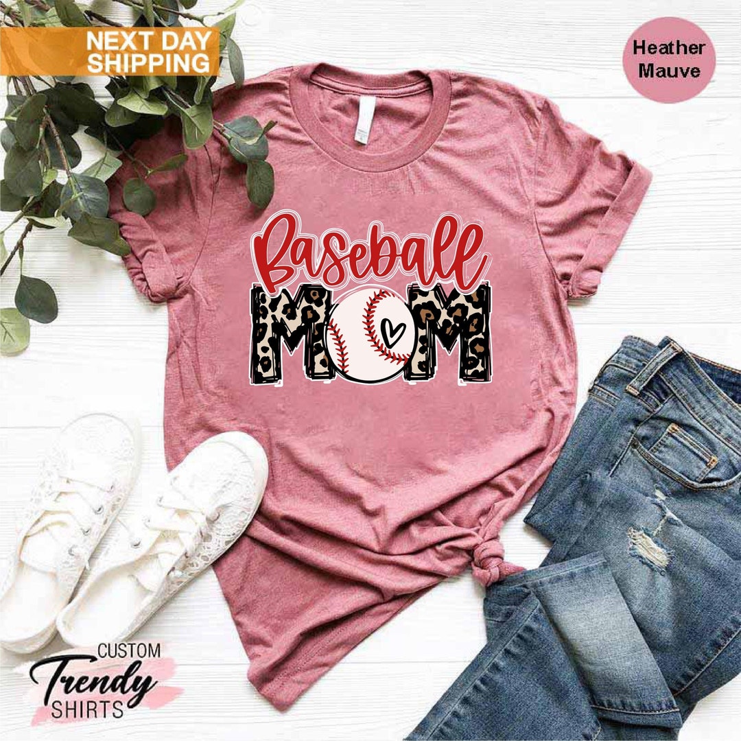 Baseball Mom Shirt Leopard Baseball Mom Cute Baseball Shirt Etsy