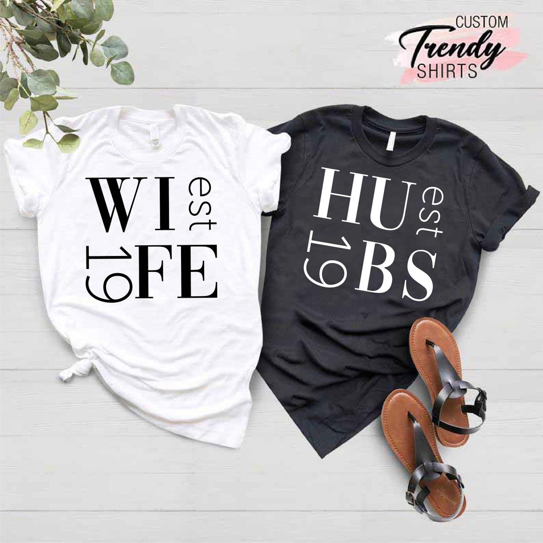Wife Hubs Shirt, Honeymoon Gifts, Newly Wed Shirts, Married Couple ...