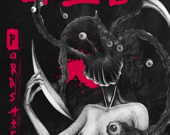 Parasyte Horror Manga Konsttryck: Illustration av psykologisk kroppsskräck (A3)