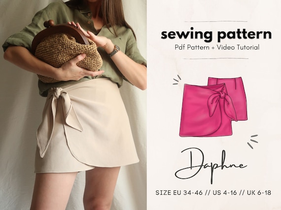 Buy Daphne Skort Digital PDF Sewing Pattern US 4 16 EU 34 46