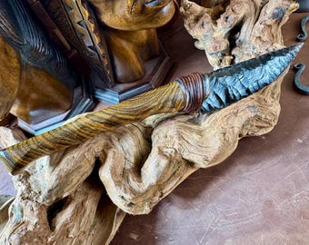 Obsidian Knife: Bocote Wood, with Rainbow Gray Blade