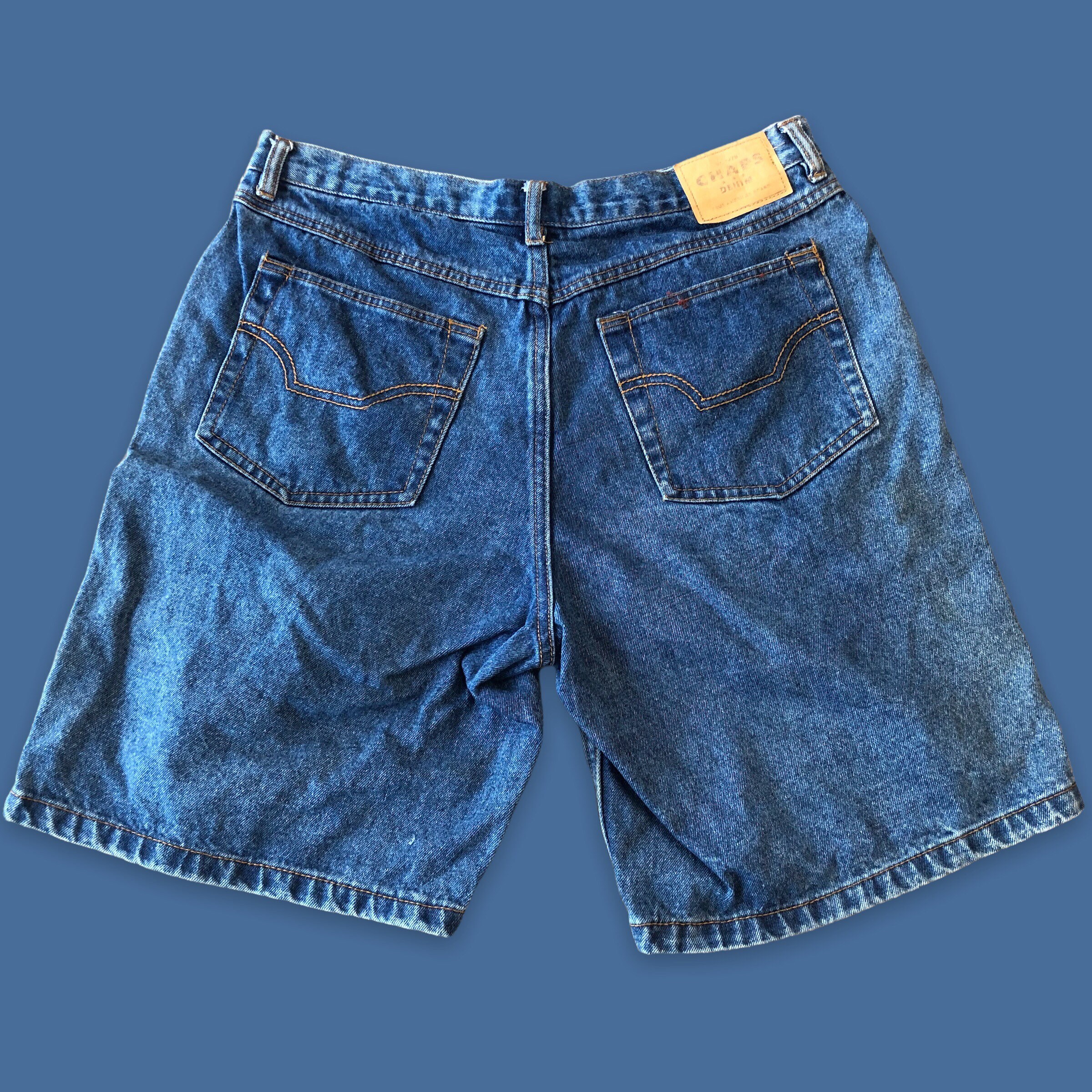 Dark Wash Chaps Denim Jean Shorts 