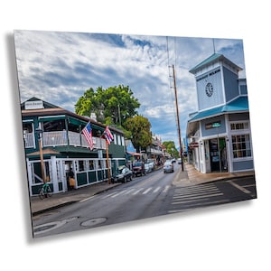 Front Street, Lahaina: Maui Hawaii Historic Canvas Metal Print Lahaina Photography Wall Art