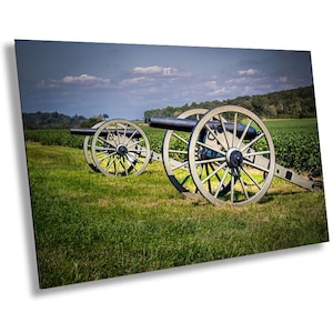 Gettysburg Artillery Cannon: 19th Century Old Cannon Wall Art Print National Military Park Pennsylvania Aluminum/Acrylic/Metal/Canvas