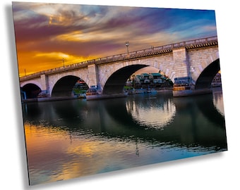 Lakefront Legacy: London Bridge Photography Lake Havasu City Arizona Canvas Print Home Decor
