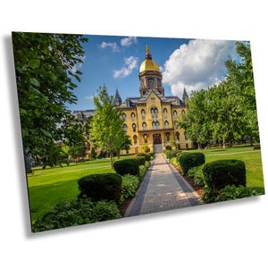 Notre Dame Golden Dome Print: Garden Pathway, South Bend, Indiana